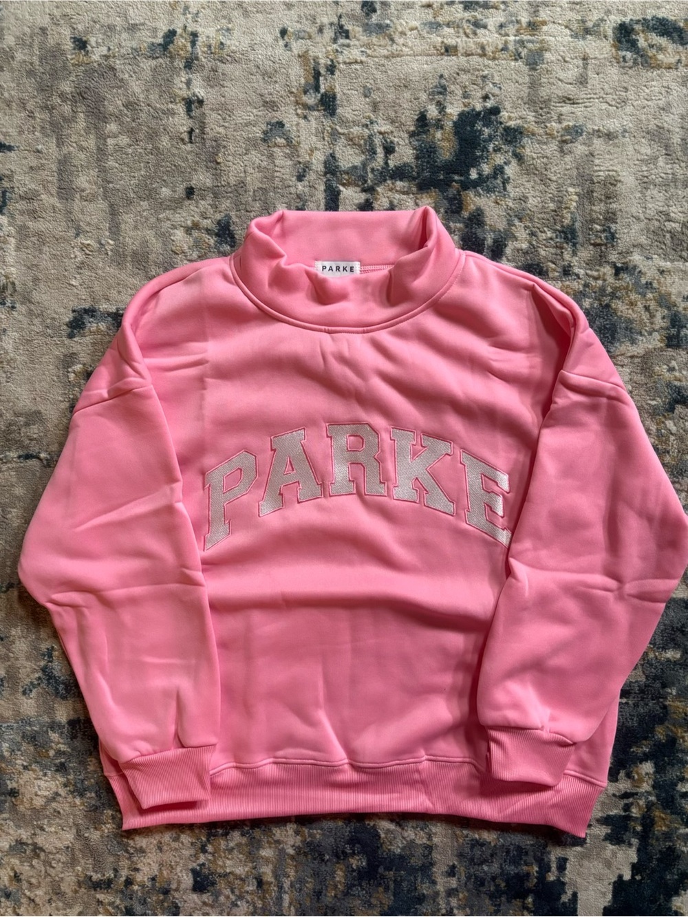 Marion Parke Pink Mock Neck Sweatshirt